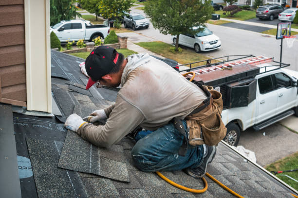 Professional Emergency Roof Repair technician working in Lewis, IA
